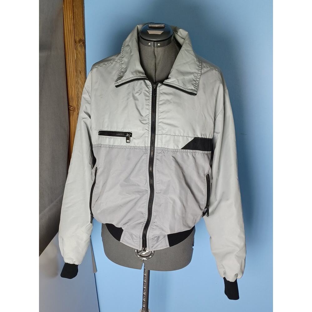 Vintage ARFC Ski & Sportswear Two-Toned Gray W/Black Zip Up medium USA
